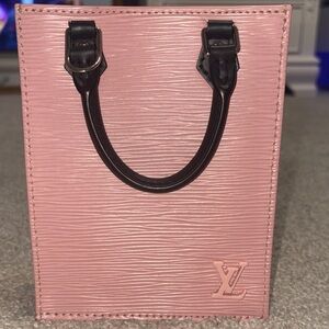 Louis Vuitton Pink Mini Bag with Black Handles